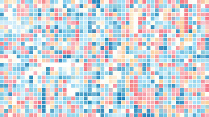 Colorful pixelated grid background with geometric mosaic shapes and pastel colors
