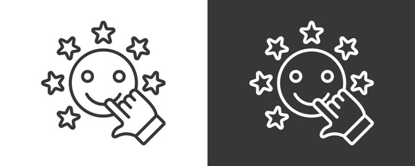 Satisfaction Icon Set Vector Collection Isolated In Black And White