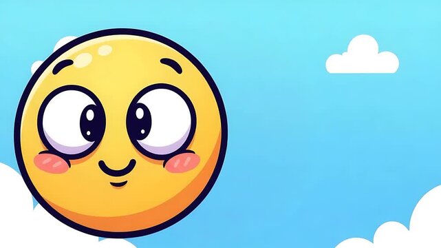 Animated Emoji Faces with Sky and Clouds Background Loopable for Social Media