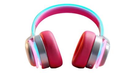 Radiant Audio: Vibrant pink headphones, designed for immersive listening, stand out. Capturing the essence of audio enjoyment, and design