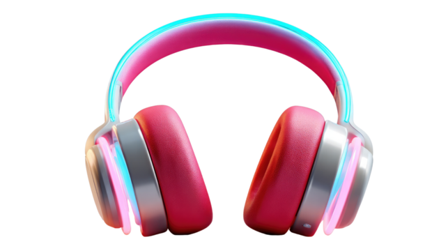 Radiant Audio: Vibrant pink headphones, designed for immersive listening, stand out. Capturing the essence of audio enjoyment, and design