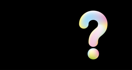 カラフルなグラデーションのクエスチョンマーク