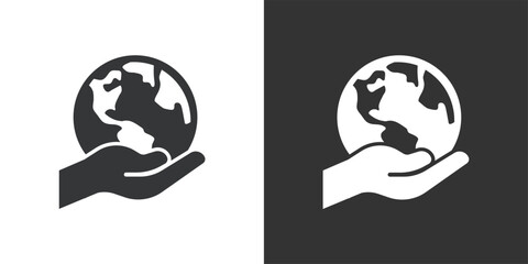 Earth Protection icon. Solid glyph series icon