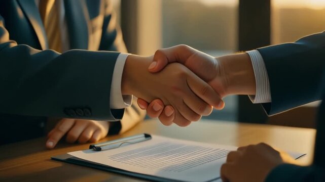 Business Deal Handshake - Sealing Agreements and Partnerships.