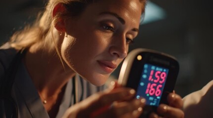Bp Monitoring by Healthcare Professional Using Digital Device - Powered by Adobe