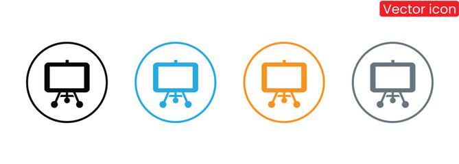 Presentation board icons in black blue orange and gray colors,Blackboard Icon Vector Design Illustration