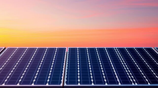 Solar panel renewable energy clean power photovoltaic rooftop sunrise pink sky electricity sustainability green tech solar panel rooftop renewable