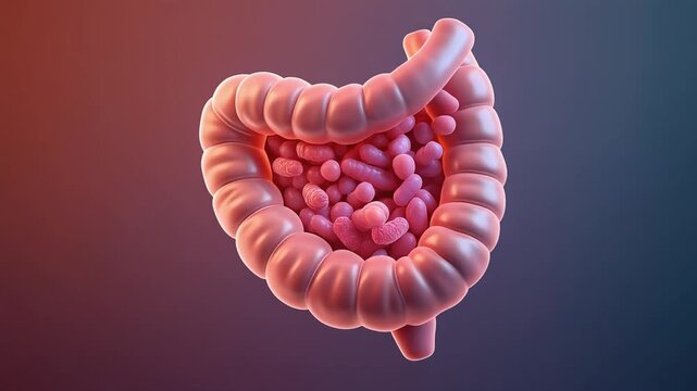 Human Colon Anatomy - A Detailed 3D Medical Visualization.