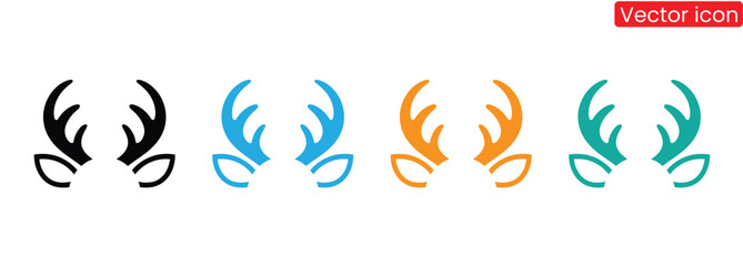 Playful reindeer antlers icons festive holiday designs,Deer horns silhouettes vector. Reindeer antlers collection. Deer horn vector icons. © Welcome