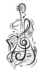 Abstract musical notes illustration clip art