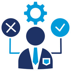 decision flat blue icon