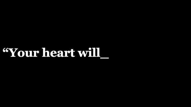 A motivational quote your heart will bloom again displayed on a black background image
