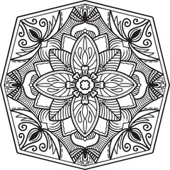 mandala isolated on the white background. template for coloring book page.. flower pattern style