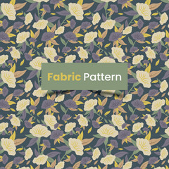 Seamless fabric pattern with different leaves and plants vector illustration. Wedding, anniversary, birthday and party, banner, poster, card, invitation and scrapbook floral pattern