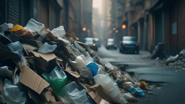 Urban Decay - A City Overwhelmed by Waste and Neglect.
