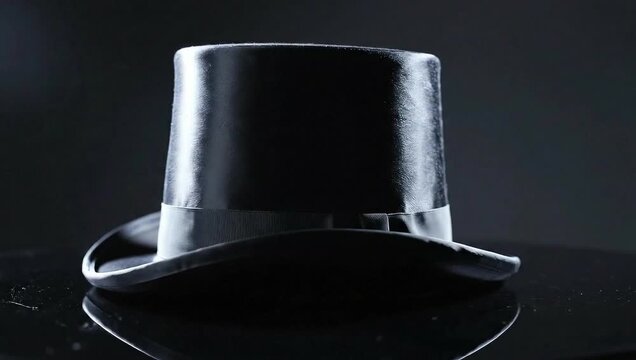 national hat day classic black top spinning on reflective surface