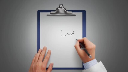 Doctors Signature - Medical Professional Signing Patient Chart.