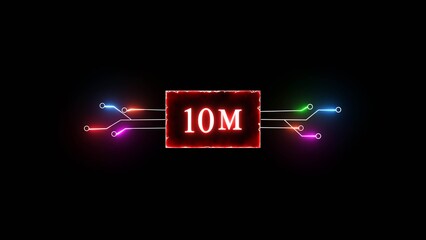 Thank you, 10M followers. Celebration social media followers. Neon subscriber celebration.