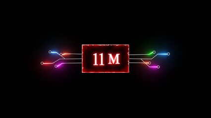 Thank you, 11M followers. Celebration social media followers. Neon subscriber celebration.