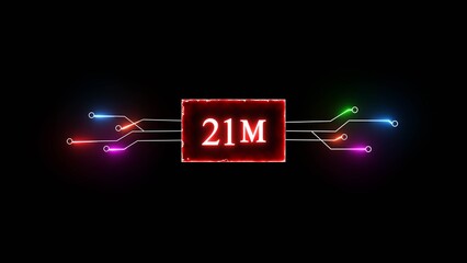 Thank you, 21M followers. Celebration social media followers. Neon subscriber celebration.
