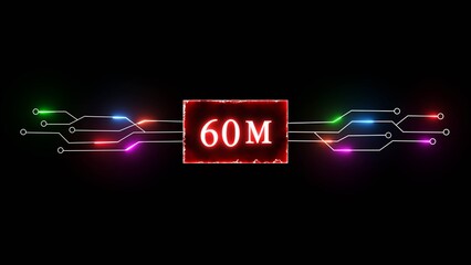 Thank you, 60M followers. Celebration social media followers. Neon subscriber celebration.
