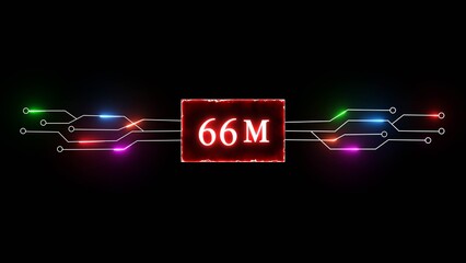 Thank you, 66M followers. Celebration social media followers. Neon subscriber celebration.