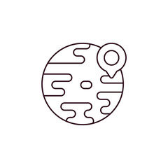 Globe Location Marker Icon