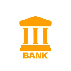 Bank building icon for finance and business concept／金融・ビジネス関連に使える銀行建物アイコン