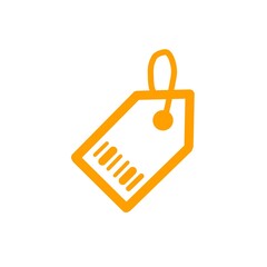 Tag icon with barcode for price, product, and sale design／値札・商品・セールデザインに使えるバーコード付きタグアイコン