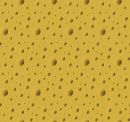 Seamless yellow ochre pattern resembling cheese or lunar crater texture background
