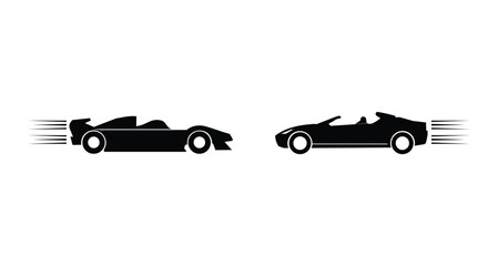 Naklejka premium two cars colliding, vector silhouette.