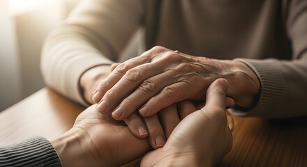 Compassionate Hands Holding Supportively in Warm Light