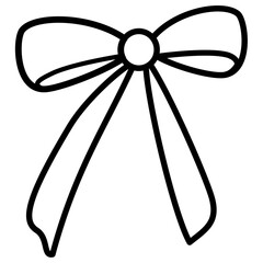 Cute bow vector illustration on clean white background.