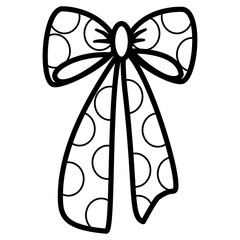 Cute bow vector illustration on clean white background.