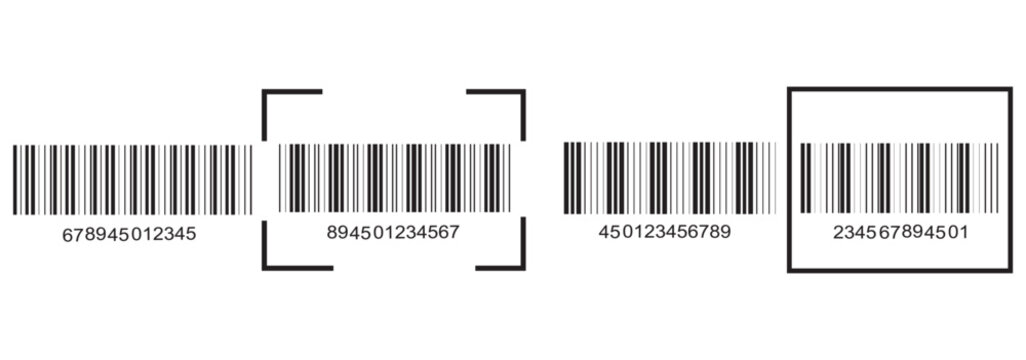 Realistic barcode icon for design. Barcode icon. Vector illustration. Collection of barcode icon for product identification.