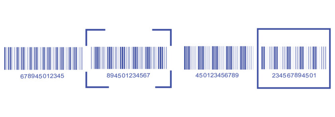 Realistic barcode icon for design. Barcode icon. Vector illustration. Collection of barcode icon for product identification.