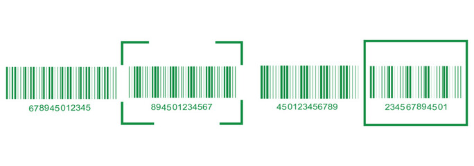 Realistic barcode icon for design. Barcode icon. Vector illustration. Collection of barcode icon for product identification.