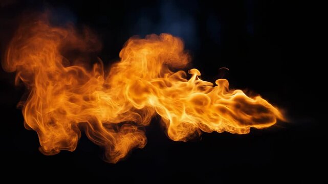 Stunning fire flame against a dark background capturing the beauty of burning elements