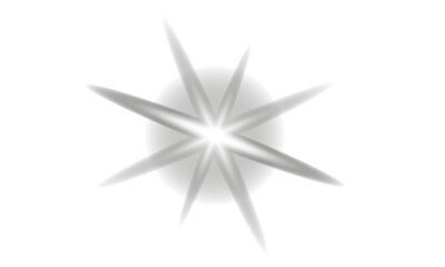 Obraz premium Bright White Starburst Sparkle Light Effect Element on Transparent Background