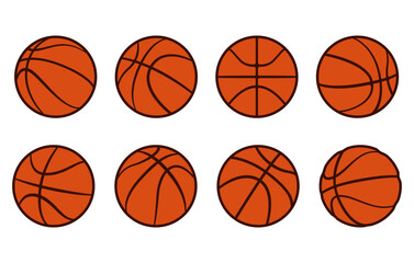 Collection of basketball balls illustration, Basketball balls illustration, Basketball ball icon, Basketball ball drawing.