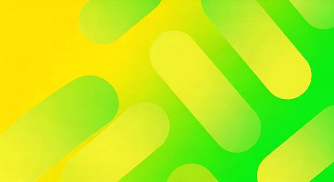 Bright yellow and green rounded rectangles abstract background gradient image