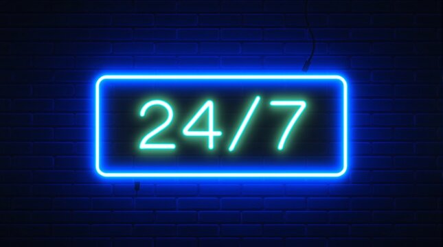 Neon open sign hours service availability all day all night hours operation business hour availability