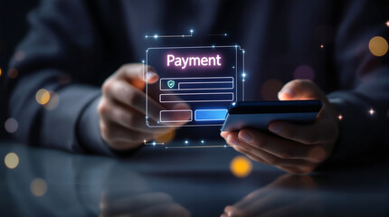 Online payment secure transaction mobile banking digital wallet financial technology e commerce concept