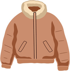 Trendy Brown Leather Bomber Jacket with Soft Antique Shearling Collar for Cold Weather Comfort