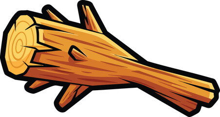 Primitive Wooden Club Weapon With Spikes and Rough Texture Isolated On White