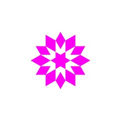 Bright Pink Geometric Star Pattern in Minimal Abstract Style