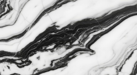 Fototapeta premium Black and White Marble Abstract Flow - Abstract design featuring black and white marble texture, symbolizes purity, elegance, contrast, balance, and sophistication