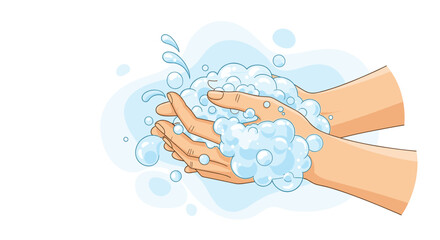 Thoroughly washing hands with soap and water for effective hygiene and germ prevention.