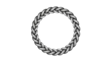 Braided ring graphic element isolated on Transparent Background