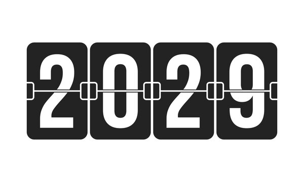 2029 score board cards, arrivals departure board numbers, analog mechanical clock style